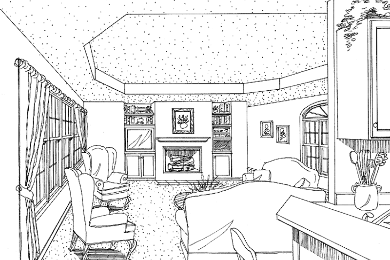 Home Plan - Interior - Family Room for Country House Plan #314-203 - 3 bed, 2.5 bath