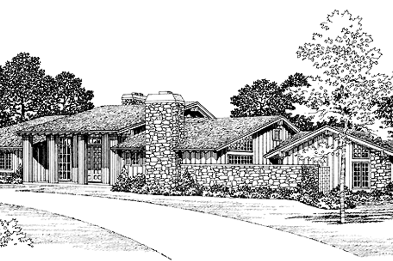 Home Plan - Contemporary Exterior - Front Elevation Plan #72-764
