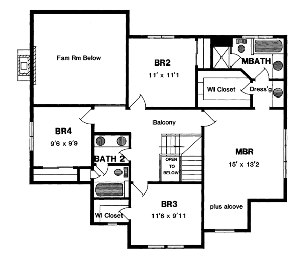 House Blueprint - Country Floor Plan - Upper Floor Plan #316-133