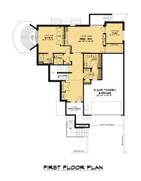 Floor Plan - Main Floor for Contemporary House Plan #1066-133 - 5 bed, 4 bath