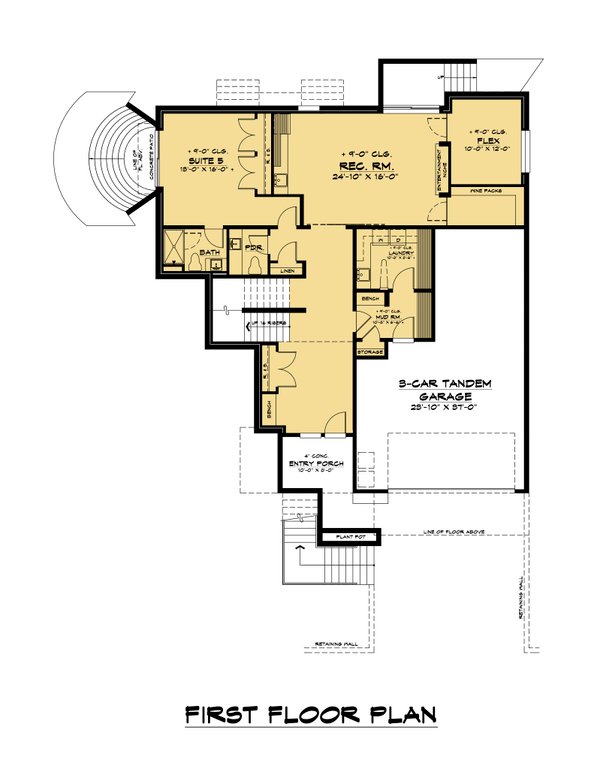 Contemporary Floor Plan - Main Floor Plan #1066-133