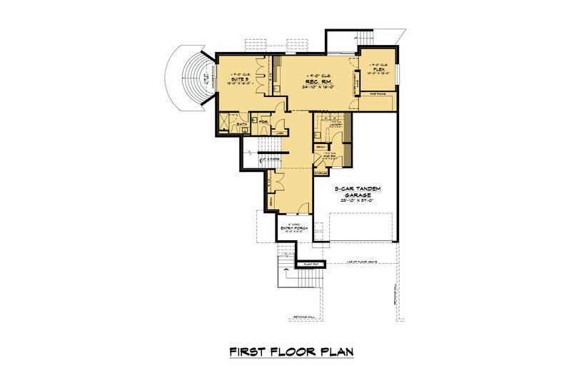Architectural House Design - Floor Plan - Main Floor for Contemporary House Plan #1066-133 - 5 bed, 4 bath