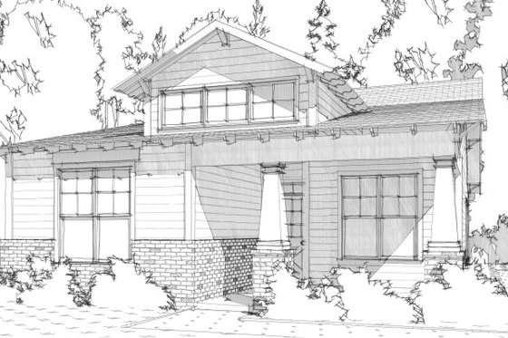 Exterior - Front Elevation for Bungalow House Plan #63-295 - 2 bed, 2 bath