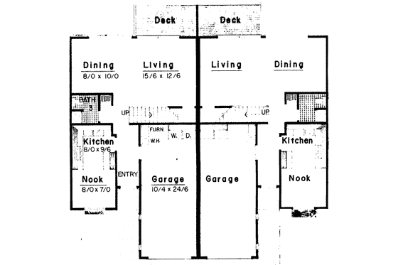Floor Plan - Main Floor for Modern House Plan #303-209 - 2 bed, 3 bath