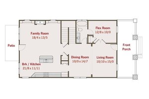 Floor Plan - Main Floor for Craftsman House Plan #461-34 - 4 bed, 3 bath