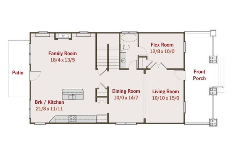 House Design - Floor Plan - Main Floor for Craftsman House Plan #461-34 - 4 bed, 3 bath