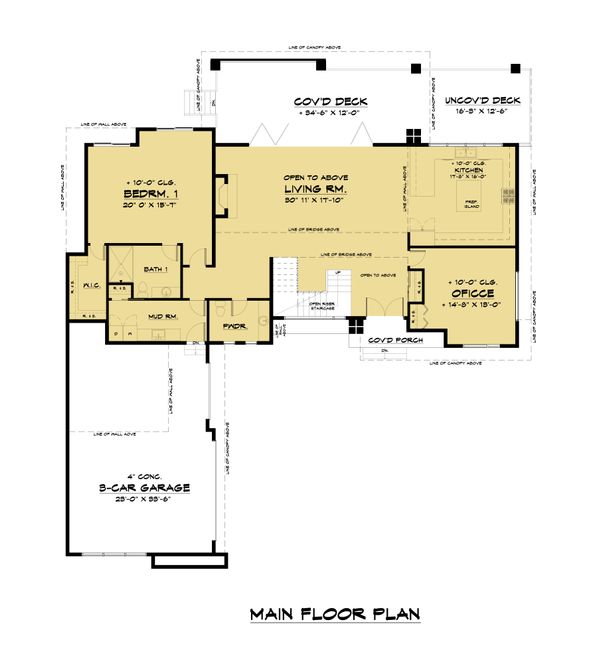 Contemporary Floor Plan - Main Floor Plan #1066-110
