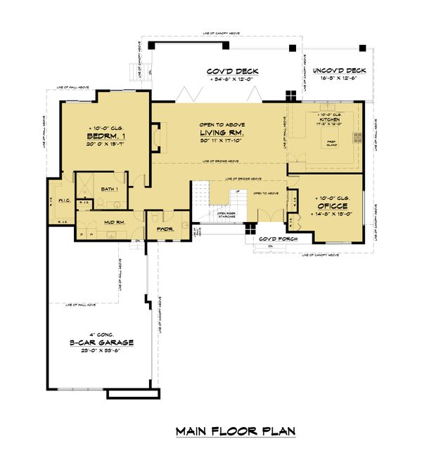 Contemporary Floor Plan - Main Floor Plan #1066-110