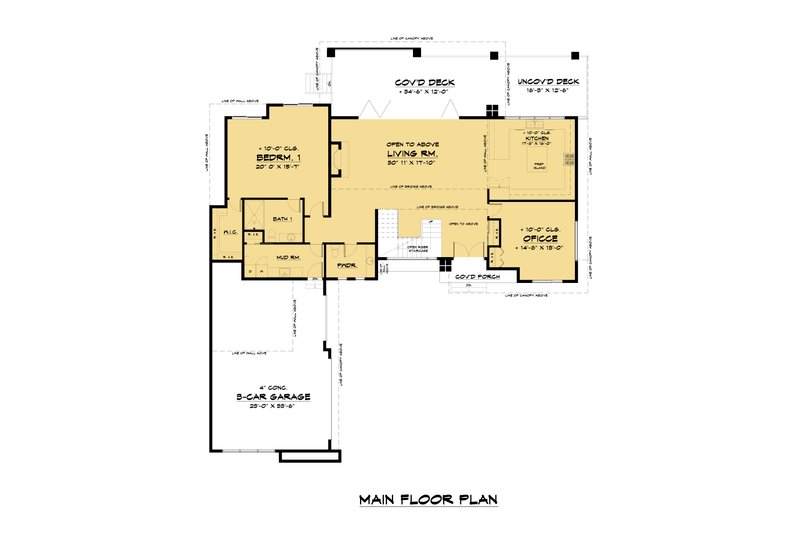 House Blueprint - Floor Plan - Main Floor for Contemporary House Plan #1066-110 - 4 bed, 5.5 bath