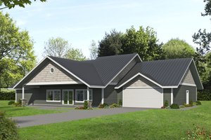 Ranch Exterior - Front Elevation Plan #117-890