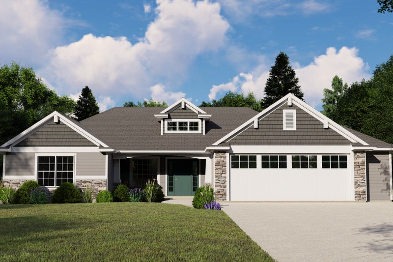 Architectural House Design - Ranch Exterior - Front Elevation Plan #1064-112
