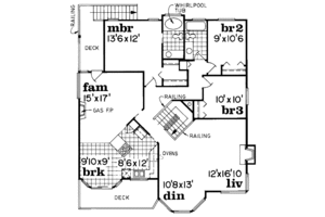 Floor Plan - Upper Floor for Traditional House Plan #47-585 - 3 bed, 2 bath