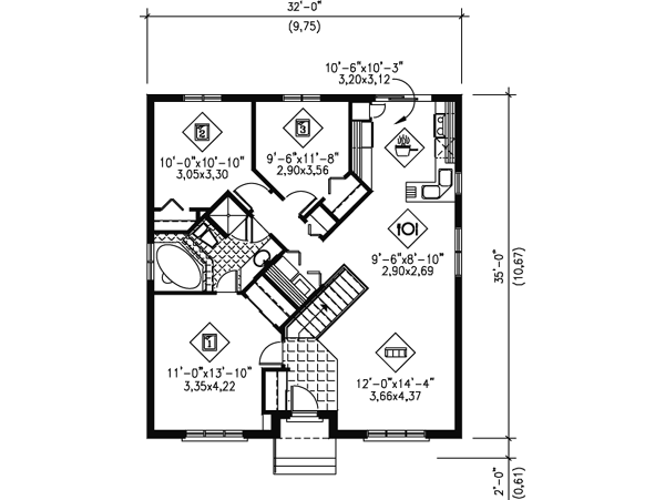 European Floor Plan - Main Floor Plan #25-4139