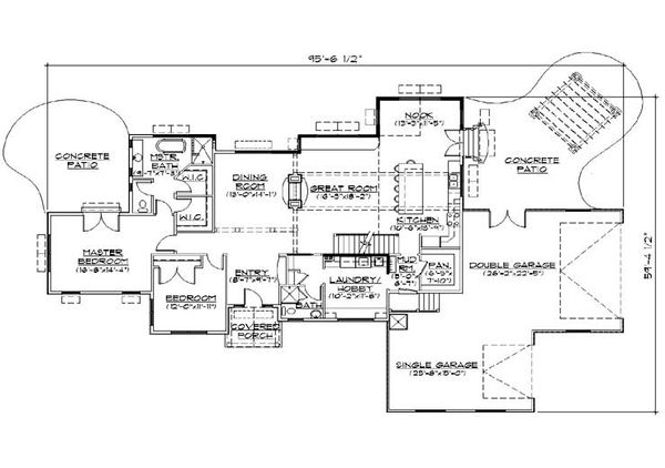 Dream House Plan - Ranch Floor Plan - Main Floor Plan #5-387