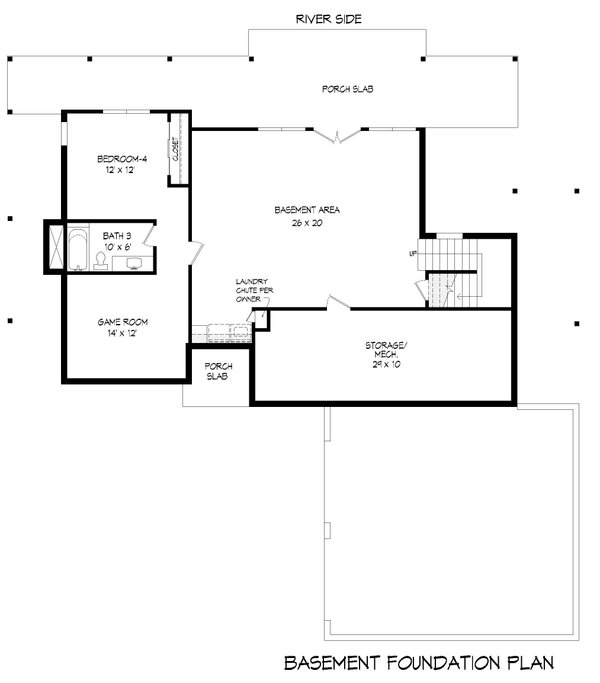 Contemporary Floor Plan - Lower Floor Plan #932-769