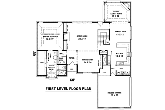 Floor Plan - Main Floor for European House Plan #81-1117 - 4 bed, 3.5 bath