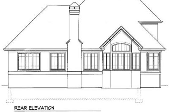 Exterior - Rear Elevation for European House Plan #41-152 - 3 bed, 2.5 bath