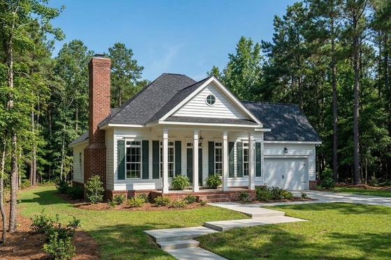 Exterior - Front Elevation 3 for Southern House Plan #17-180 - 3 bed, 2 bath