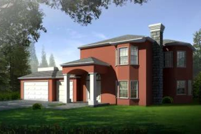 Dream House Plan - Adobe / Southwestern Exterior - Front Elevation Plan #1-594