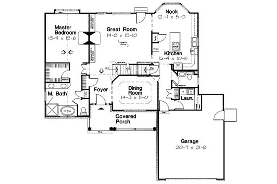 Floor Plan - Main Floor for Traditional House Plan #312-134 - 4 bed, 2.5 bath