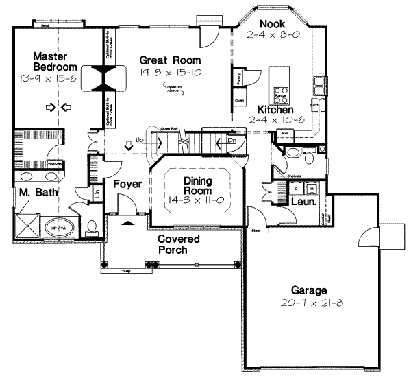 Floor Plan - Main Floor for Traditional House Plan #312-134 - 4 bed, 2.5 bath