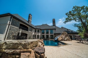 Exterior - Rear Elevation for European House Plan #923-112 - 5 bed, 6.5 bath