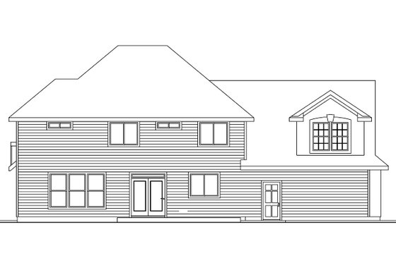 Exterior - Rear Elevation for Mediterranean House Plan #124-588 - 4 bed, 3.5 bath