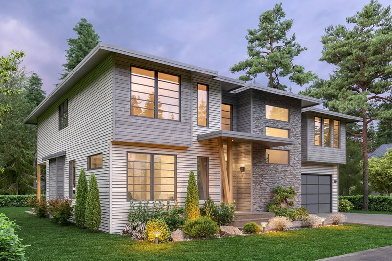 Architectural House Design - Exterior - Other Elevation for Prairie House Plan #1066-258 - 4 bed, 3.5 bath