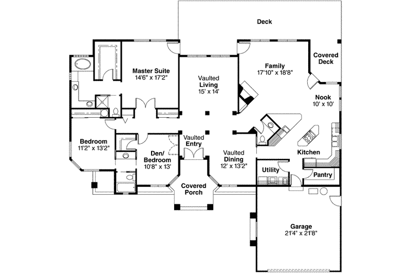 House Plan Design - Floor Plan - Main Floor for Modern House Plan #124-150 - 3 bed, 2.5 bath