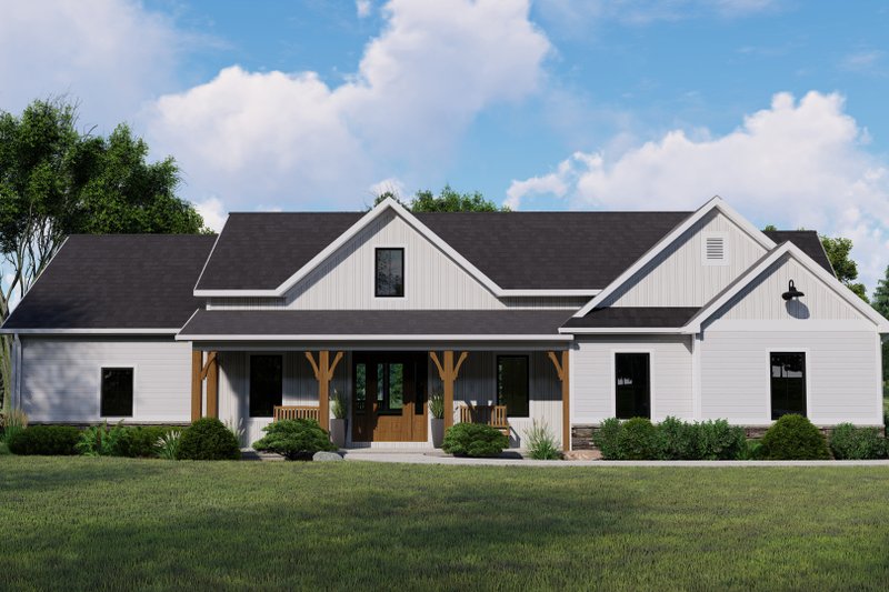 Dream House Plan - Farmhouse Exterior - Front Elevation Plan #1064-123