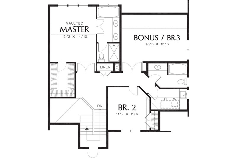 Home Plan - Floor Plan - Upper Floor for Traditional House Plan #48-172 - 4 bed, 3 bath