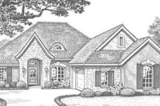 Exterior - Front Elevation for European House Plan #310-291 - 3 bed, 2 bath