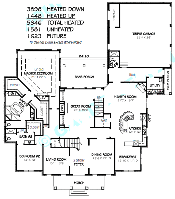 Colonial Floor Plan - Main Floor Plan #424-220