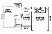 Colonial Style House Plan - 3 Beds 2.5 Baths 1754 Sq/Ft Plan #34-141 