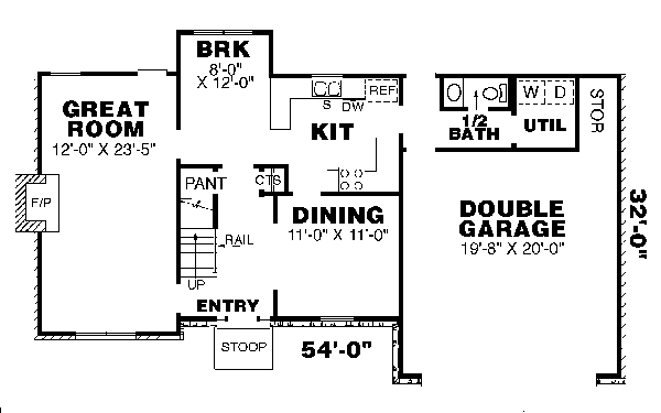 Colonial Floor Plan - Main Floor Plan #34-141