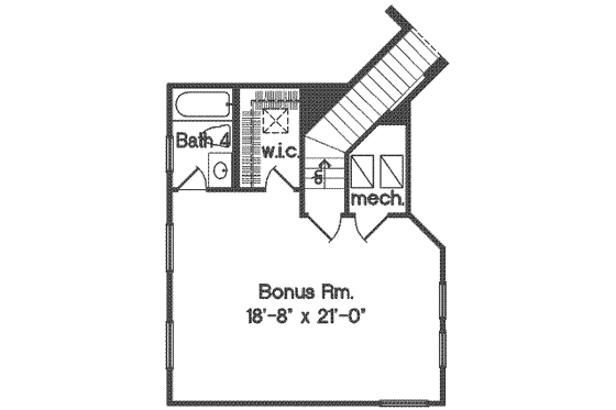 Floor Plan - Upper Floor for Mediterranean House Plan #135-119 - 4 bed, 4.5 bath