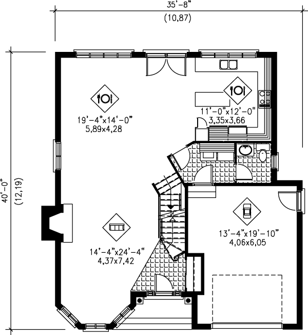 European Floor Plan - Main Floor Plan #25-2169