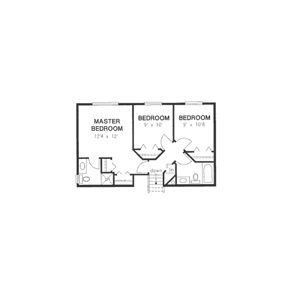 House Blueprint - European Floor Plan - Upper Floor Plan #18-9237
