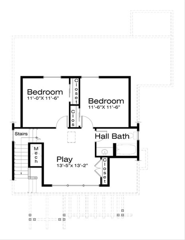 House Blueprint - Craftsman Floor Plan - Upper Floor Plan #434-13