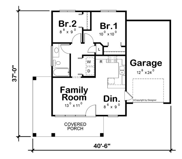 House Blueprint - Contemporary Floor Plan - Main Floor Plan #20-2511