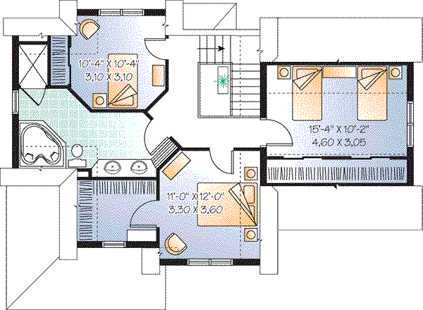House Plan Design - Southern Floor Plan - Upper Floor Plan #23-625