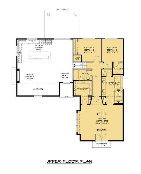 House Design - Contemporary Floor Plan - Upper Floor Plan #1066-158
