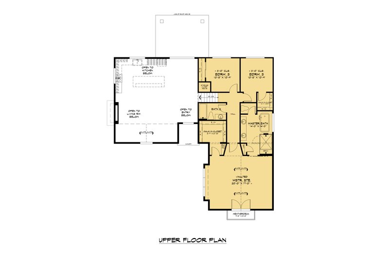 House Blueprint - Floor Plan - Upper Floor for Contemporary House Plan #1066-158 - 4 bed, 3 bath