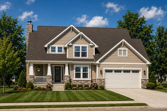 Exterior - Front Elevation 3 for Craftsman House Plan #20-2220 - 3 bed, 2.5 bath