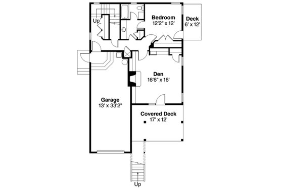 Floor Plan - Main Floor for Contemporary House Plan #124-757 - 2 bed, 2.5 bath