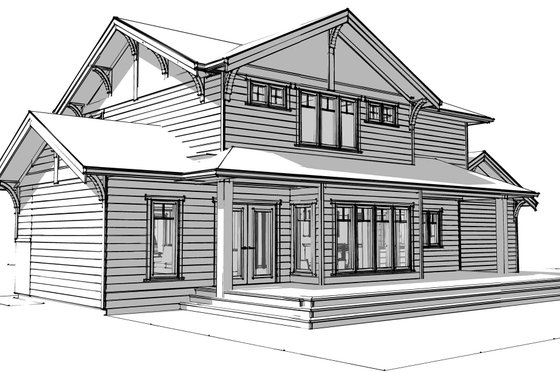 Exterior - Other Elevation 3 for Craftsman House Plan #1101-15 - 3 bed, 3 bath