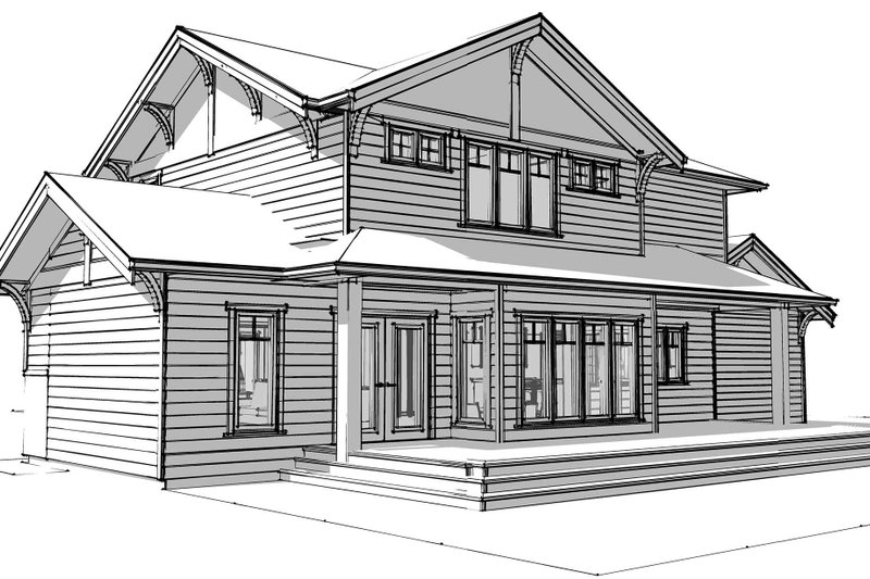 House Plan Design - Exterior - Other Elevation 3 for Craftsman House Plan #1101-15 - 3 bed, 3 bath
