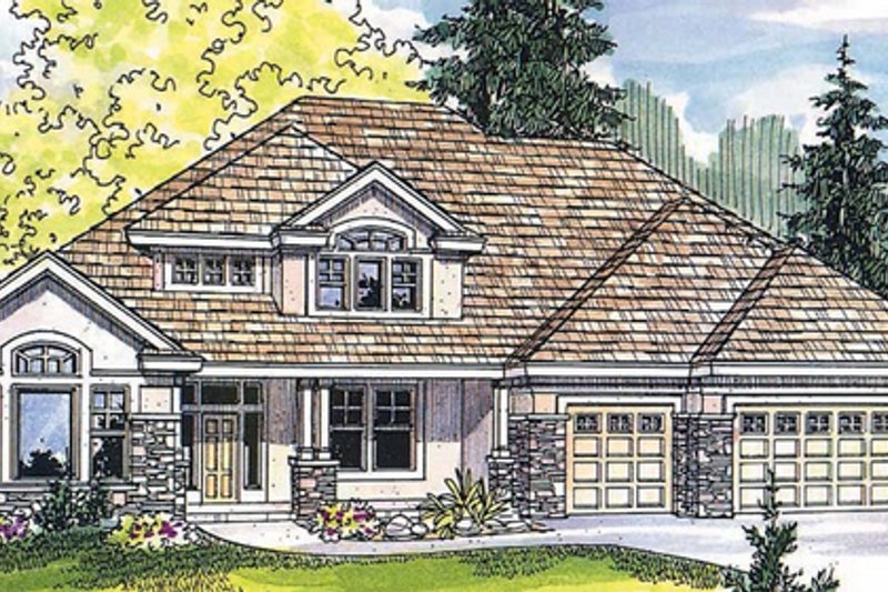 Architectural House Design - Craftsman Exterior - Front Elevation Plan #124-481