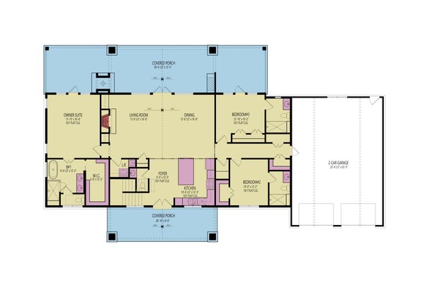 House Blueprint - Farmhouse Floor Plan - Main Floor Plan #119-471