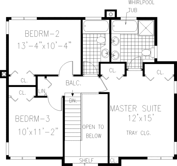 House Design - Country Floor Plan - Upper Floor Plan #3-123